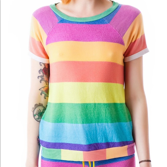 WILDFOX COUTURE 70’S RAINBOW CAMDEN TOP - Picture 5 of 5